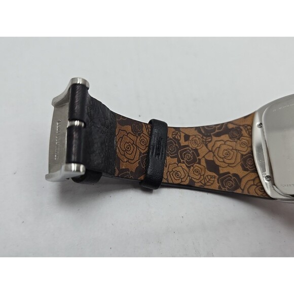 Fossil JR1238 Womens Floral Wide Leather Cuff Vintage Watch Quartz New Battery - Picture 10 of 12